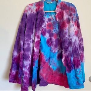 Tie dye kimono jacket